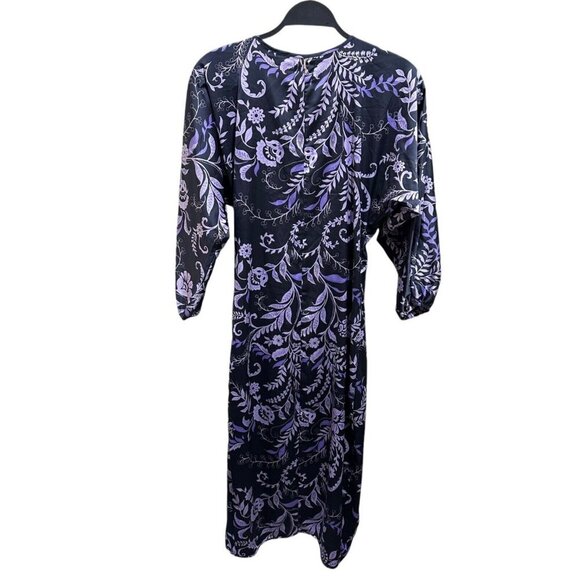 MISA Los‎ Angeles Size XS Sylvia Floral Wrap Midi Dress Indigo Vines MSRP $355 - Picture 10 of 14